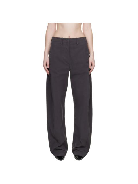 MAGDA BUTRYM Gray Wide-Leg Cotton Trousers