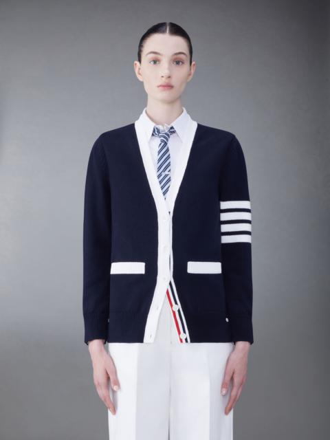 Thom Browne Cotton 4-Bar Hector V-Neck Cardigan