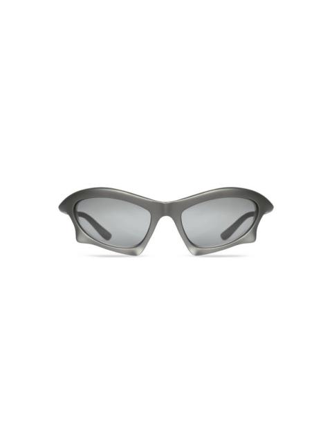Bat Rectangle Sunglasses in Silver