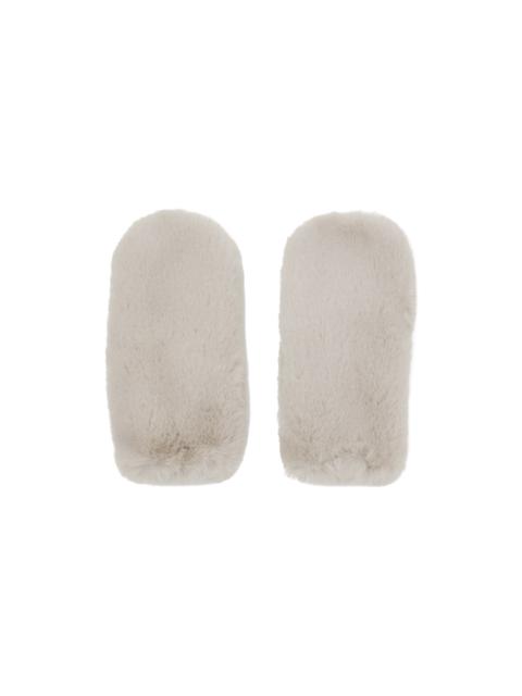 STAND STUDIO Off-White Charlie Faux-Fur Mittens