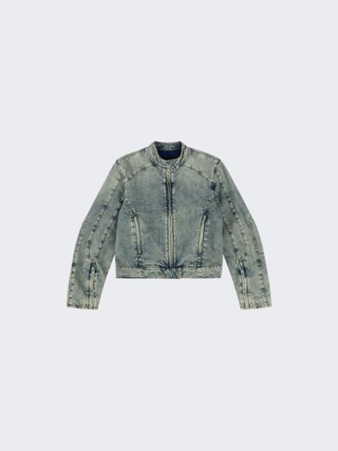 Moto Denim Jacket Surface Wave