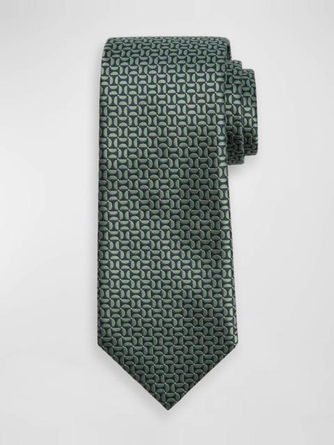 Men's Mulberry Silk Half-Circle Jacquard Tie