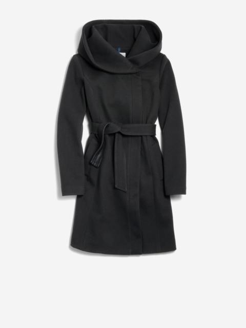 COLE HAAN Women's Belted Asymmetrical Zip Front Twill Coat