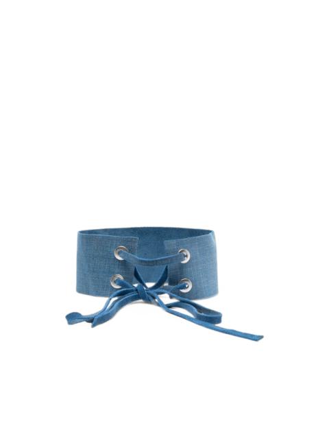 MANOKHI denim-effect choker necklace