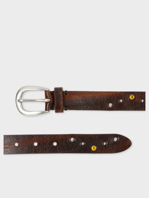 Paul Smith Brown Leather Studded Belt