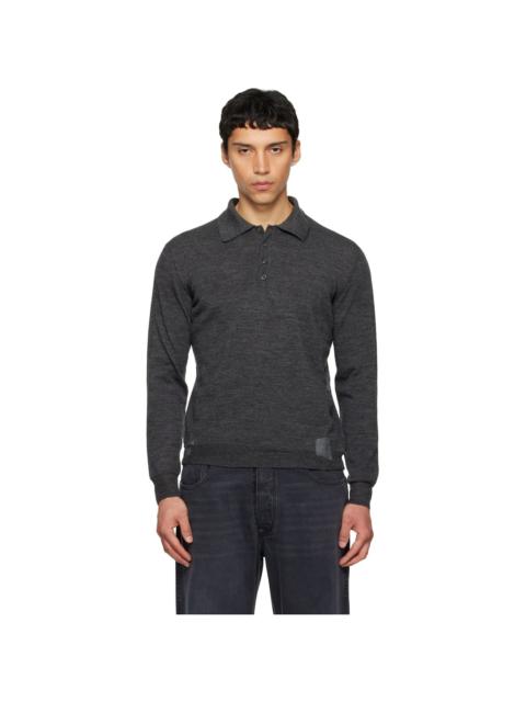 Maison Margiela Gray Patchwork Knit Polo