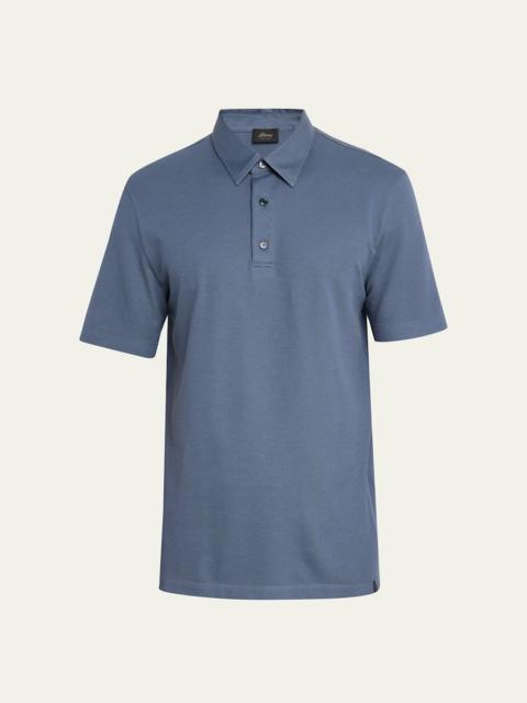 Brioni Men's Jersey Pique Polo Shirt