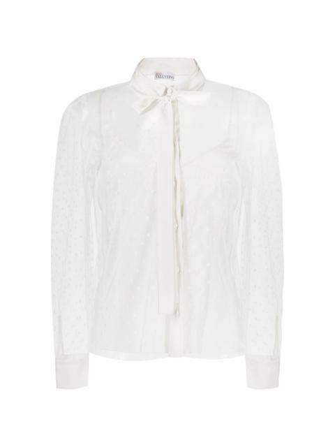 REDValentino point d'esprit long-sleeved blouse