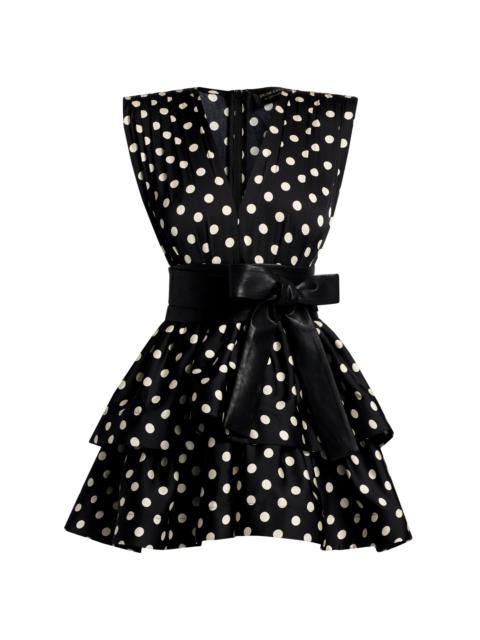 BRONX BANCO Women's Riley Polka Dot Ruffle Minidress - Black White