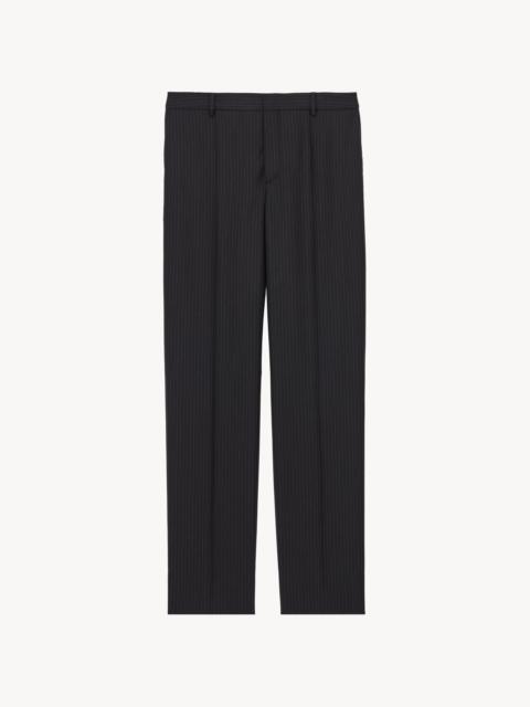 SAINT LAURENT SLIM-FIT PANTS IN CHALK-STRIPE WOOL