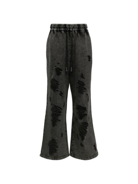 distressed cotton track pants