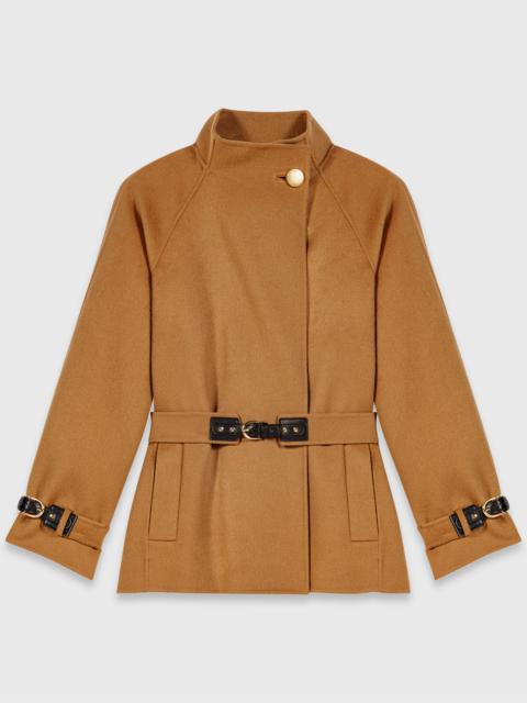 maje Belted mid-length wool coat