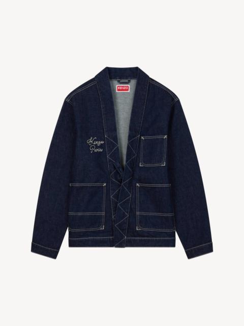 KENZO Embroidered kimono jacket in japanese denim