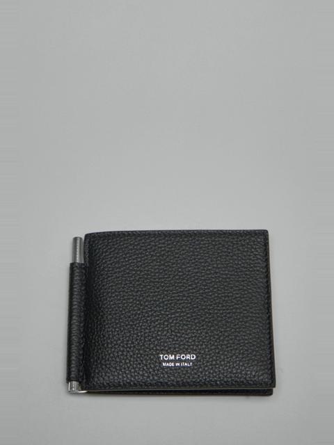 TOM FORD Soft Grain Leather T Line Money Clip Wallet