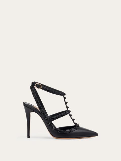 ROCKSTUD ANKLE STRAP PUMP WITH TONAL STUDS 100  MM