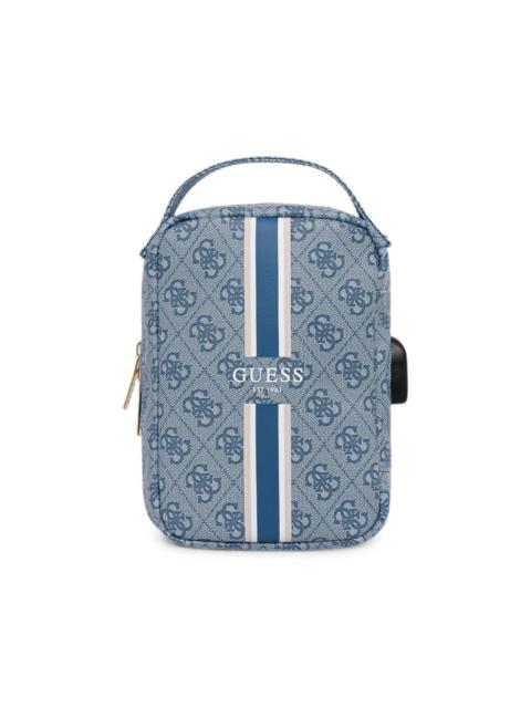 GUESS USA logo-print striped tech bag