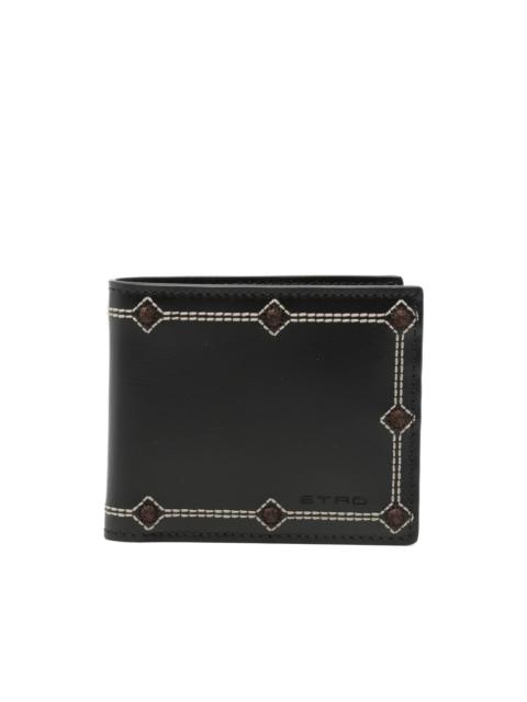 Etro embroidered leather wallet