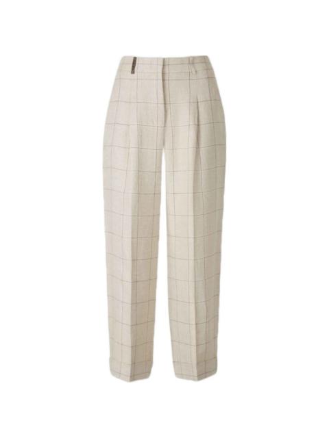 PESERICO check-pattern belt-loop trousers