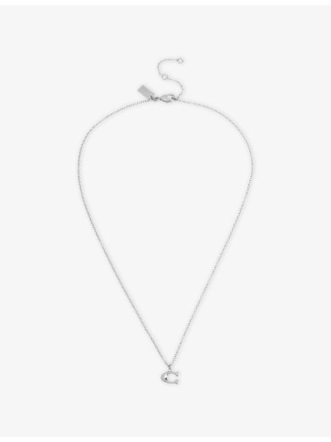 COACH C Charm Brass Pendant Necklace