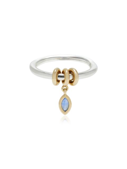 Spinelli Kilcollin Exclusive La Isla 18K Yellow Gold and Steling Silver Pia Marquise Blue Ring blue