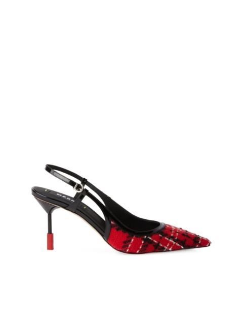 MSGM slingback tweed pumps