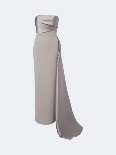 SOLACE LONDON Kinsley draped satin-trimmed bustier gown