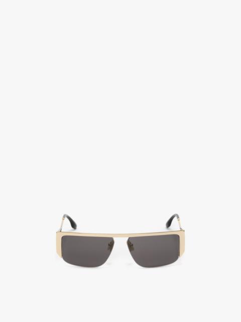 Victoria Beckham Flat Top Rectangular Sunglasses In Gold-Grey