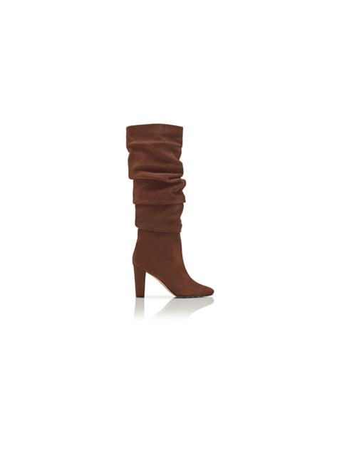 Manolo Blahnik Brown Suede Knee High Boots