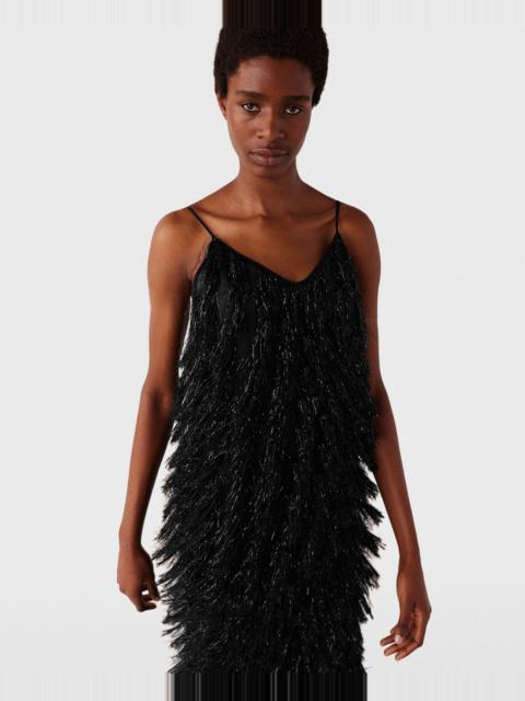 Stella McCartney Sleeveless Glitter Tassel V-Neck Top