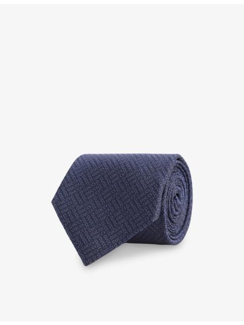 GUCCI Brand-Woven Silk-Jacquard Tie