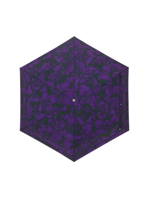 rose-print two-tone umbrella
