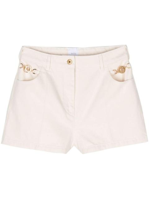 PATOU logo-engraved medallion cotton shorts