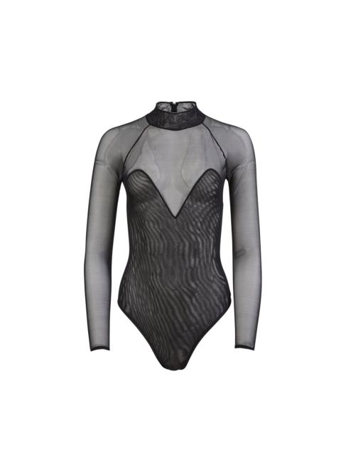 Fleur du Mal Mesh Long Sleeve Bodysuit