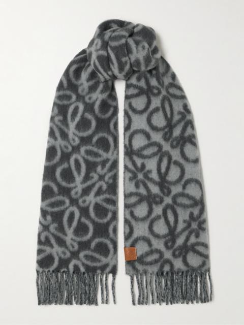Loewe Fringed Jacquard-knit Scarf