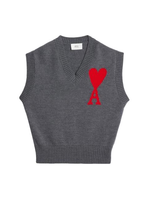 AMI Paris logo-intarsia knit vest