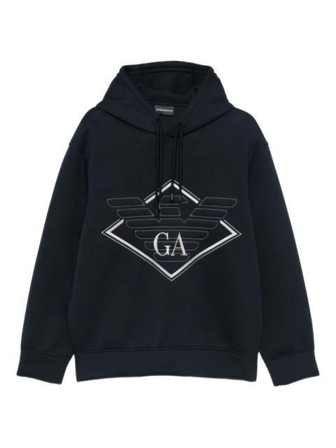EMPORIO ARMANI Emporio Armani Eagle-logo Diamond-shaped Print Hoodie