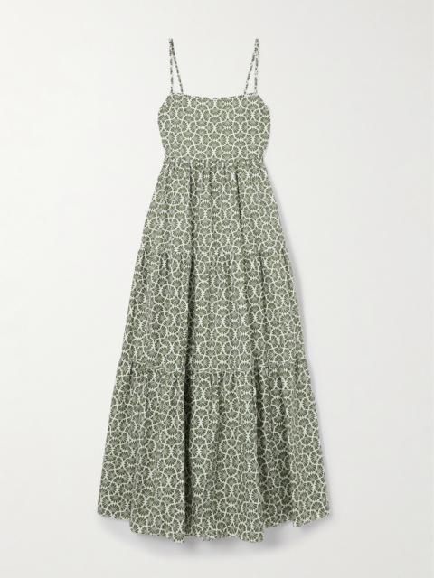 MATTEAU Tiered Floral-print Organic Cotton Maxi Dress