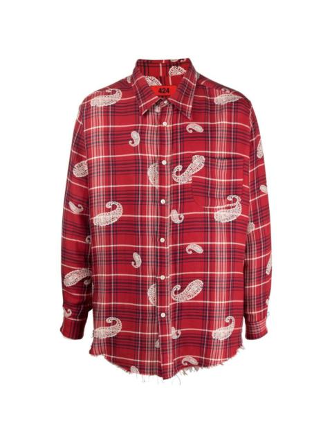 paisley-print flannel shirt