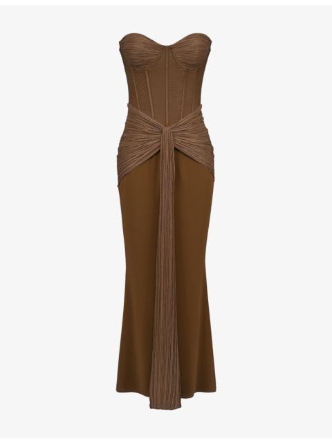 House of CB Charlotte Strapless Mesh Maxi Dress