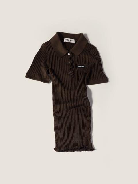 Miu Miu Silk knit polo shirt