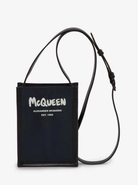 Alexander McQueen Mcqueen Graffiti Edge Mini Crossbody Bag in Navy