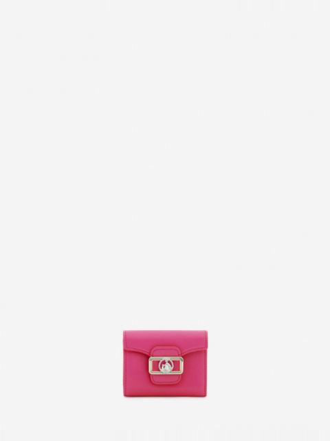 Lanvin SMALL SHINY LEATHER CONTINENTAL PENCIL WALLET