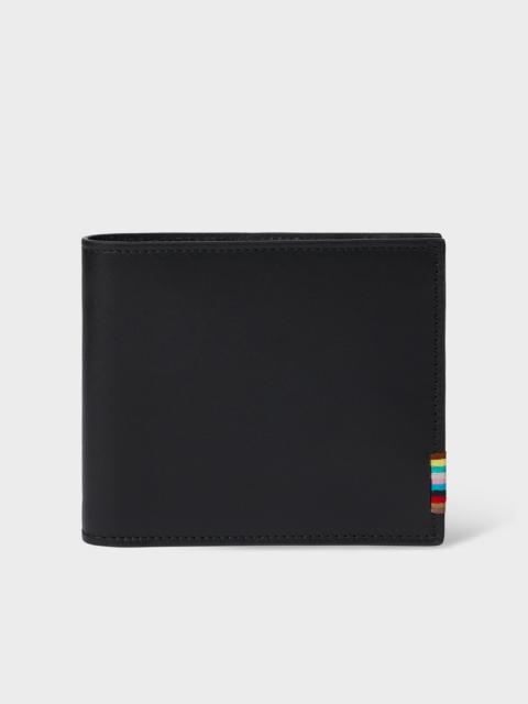 Paul Smith Black Leather 'Signature Stripe' Stitch Billfold Wallet