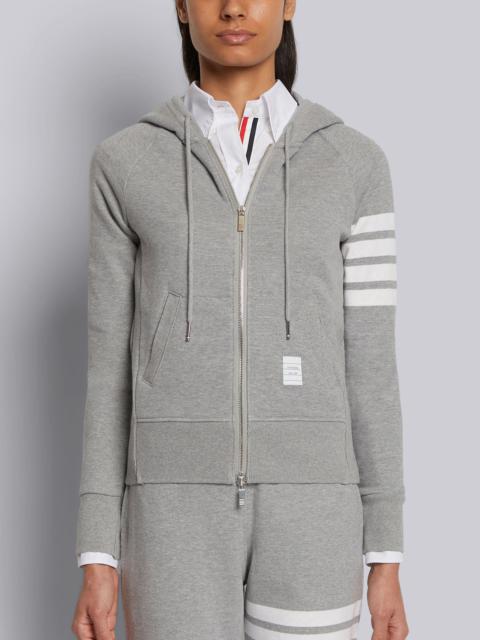 Light Grey Loopback Jersey Knit Engineered 4-bar Stripe Zip up Hoodie