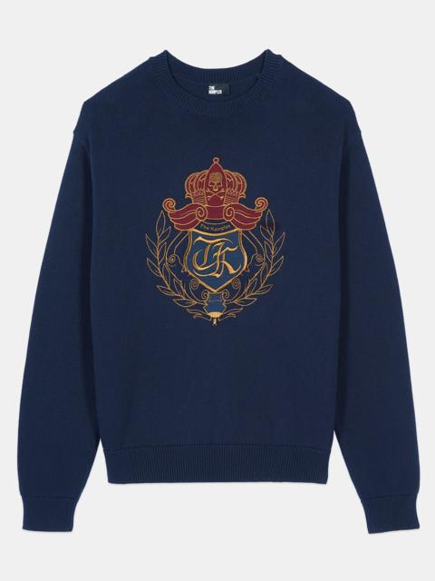 The Kooples NAVY BLUE COTTON SWEATER