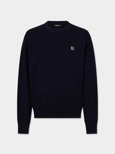 DSQUARED2 METAL D2 UPSIDE DOWN KNIT PULLOVER