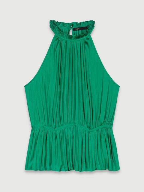 maje Pleated satin top