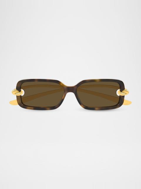 Bottega Veneta 56mm Bio-Injected Rectangular Sunglasses
