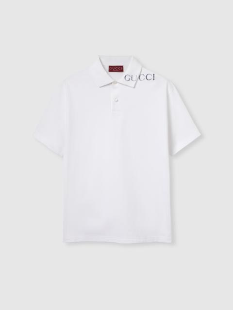 GUCCI Printed cotton polo shirt