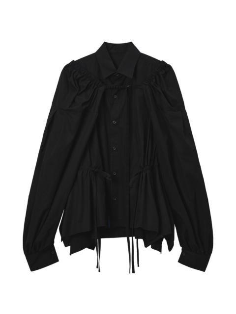 Yohji Yamamoto balloon-sleeve drawstring top